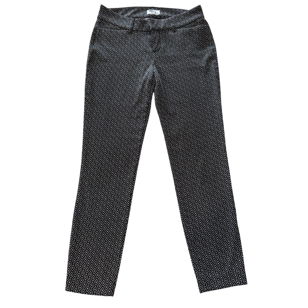 Old Navy The Diva Skinny Pants Womens 2 Black White Excellent Geometric Diamond‎